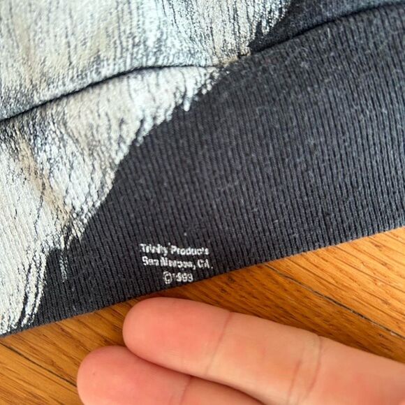 1993 Vintage Wolf Black Overprint Crewneck Pullover Sweatshirt Large Men Trinity - Picture 3 of 4